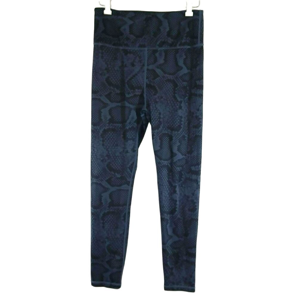 Allfenix Blue Python Snakeskin Leggings Medium High Waisted Y2K Activewear Gym